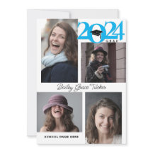 2024 GRAD Modern 5-foto Collage Blue Studenten
