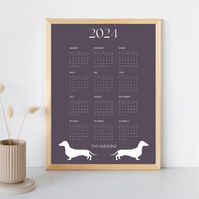 2024 Graphite Dachshund Silhouette Calendar Poster (Skapare uppladdad)