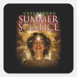 2024 Greensboro Summer Solstice Festival Souvenir Fyrkantigt Klistermärke