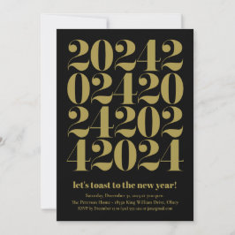 2024 Guld Nyårsafton Party Inbjudningar