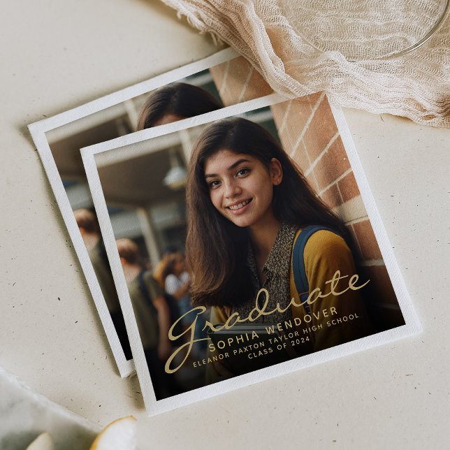 2024 Guld-Studentfest för skriptfoto Pappersservett (Skapare uppladdad)