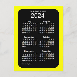 2024 Gult Neon 6 månaders Mini Calendar av Janz Vykort