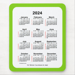 2024 Gultens Grönt 52 veckors kalender från Janz Musmatta