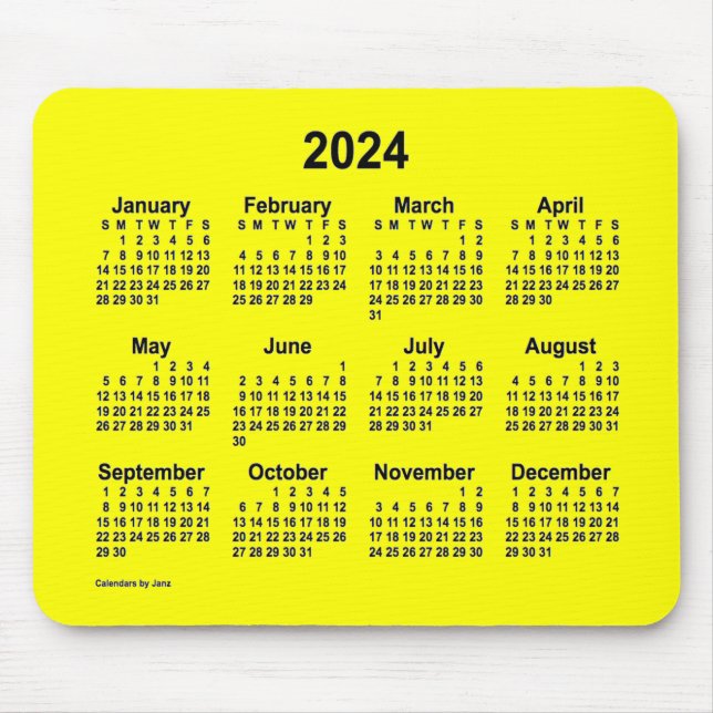 2024-Gultens kalender av Janz Mouse Pad Musmatta (Framsidan)