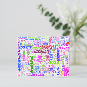 2024 Hälsning - nytt år Helg Vykort