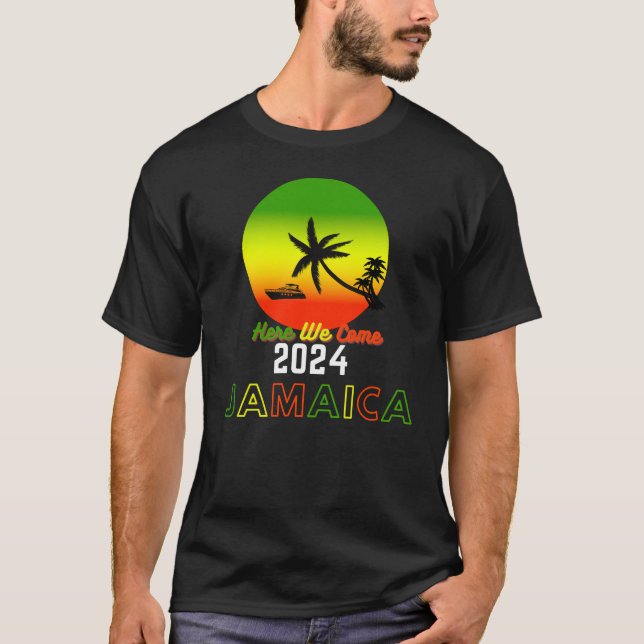 2024 Här har vi Kom Jamaica bilder i Jamai T Shirt (Framsida)