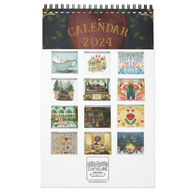 2024 Illustrated Calendar av Giao Williams Kalender (Baksida)