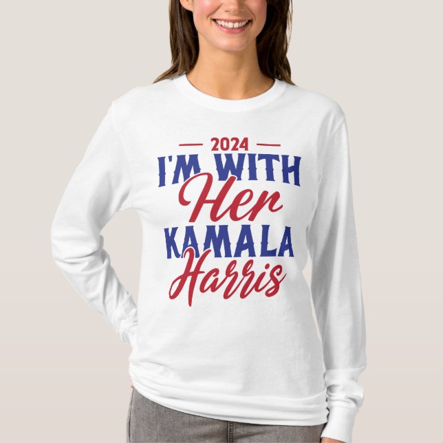 2024 Jag är med henne Kamala Harris  T Shirt (Framsida)