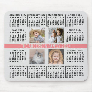 2024 Kalender 4 Anpassningsbar Photo Namn Grått Co Musmatta