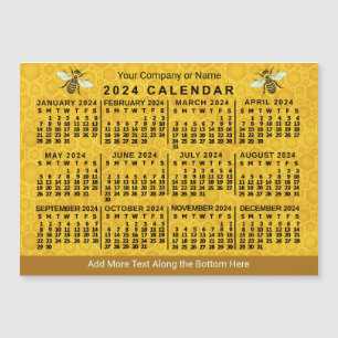 2024 Kalender Bikakaobs Anpassningsbar Apiary Magn