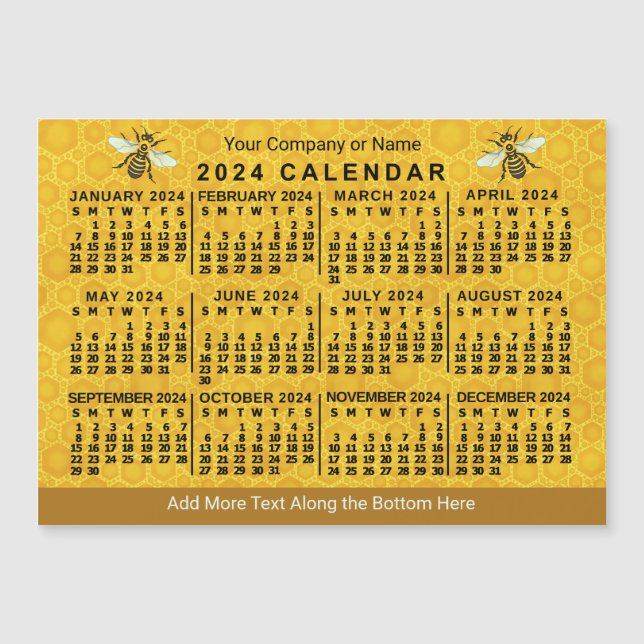 2024 Kalender Bikakaobs Anpassningsbar Apiary Magn (Framsida)