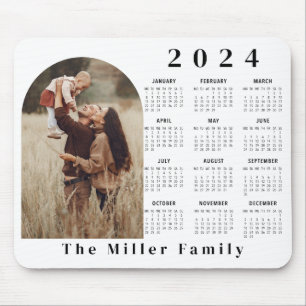 2024 Kalender boho modern 1 fotosvart vit Musmatta