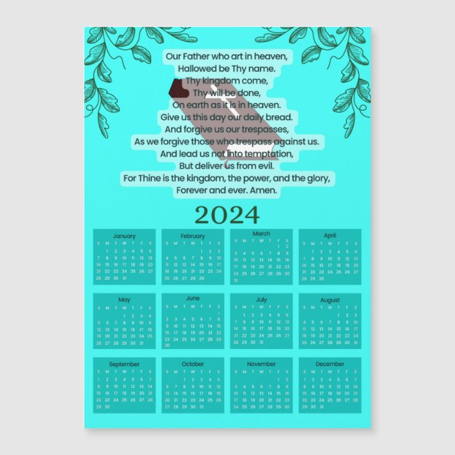 2024 Kalender - Christian Prayer Magnetic Card (Framsida)