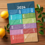 2024 Kalender - fullt - färgstarka månader i funky Kökshandduk<br><div class="desc">En modern abstrakt, en funky 12-månaders kalender med färgfulla kilar och en roligt design. Kalendern är en icke-traditionell utformning med staplade månader på färg-block. En mycket användbar och nödvändig punkt för användan på kontoret eller i hemmet. Ett färglöst och öga-infångande utseende för ditt hem, kontor eller väntrum. Detta visar en...</div>