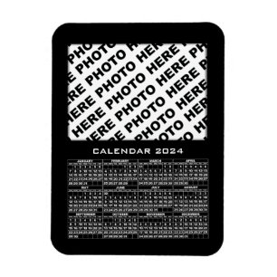 2024 Kalender - lägg till 1 foton Magnet Black