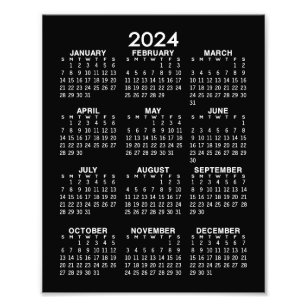 2024 Kalender - lodrät för visning av fullt - svar Fototryck