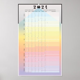 2024 Kalender - Måne-planeringens Poster