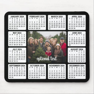 2024 Kalender med foto i Center Black White Musmatta