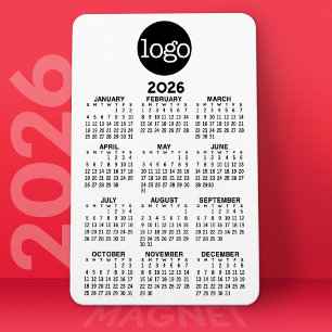2024-kalender med Logotyp Basic Black White Minima Magnet