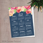 2024 Kalender med målad våningsflotta Vykort<br><div class="desc">Nyår - Nybörjare - Nybörjare - En nybörjare och nyfiken konstnären biet. Denna feminin-design med arrangemang blommigt och fullt-årskalender är en positiv början till det bästa året någonsin.</div>