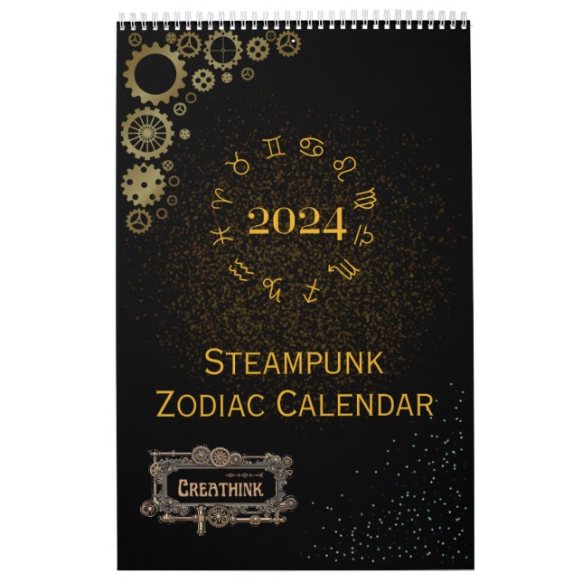 2024 Kalender över Steampunk Astrology Zodiac-teck (Omslag)