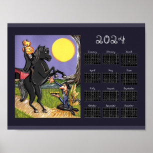 2024 Kalender Sleepy Hollow Huvudlösa Ryttaren Poster