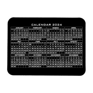 2024 Kalender - svart magnet