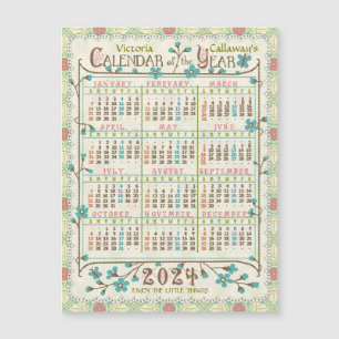 2024 Kalender Victorian Art nouveau Small Magnet