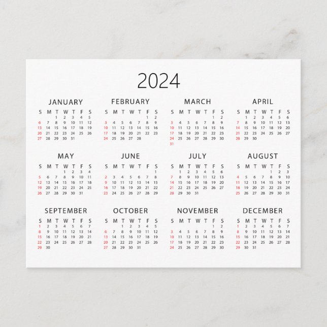 2024 Kalender  Vykort (Framsida)