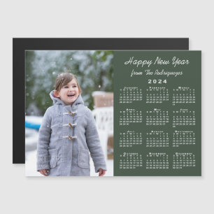 2024 Kalenderfoto Gott nytt år Grönt Magnet