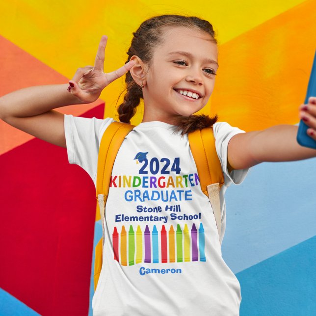 2024 Kindergarten Student Cute Crayon Anpassningsb T Shirt (Skapare uppladdad)
