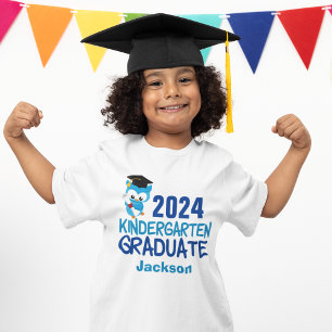 2024 Kindergarten Studenten Cute Blue Uggla Kids T Shirt