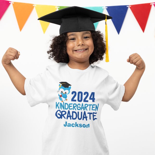 2024 Kindergarten Studenten Cute Blue Uggla Kids T Shirt (Skapare uppladdad)
