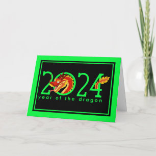 2024 Kinesiskt Helgdag för nyårsautomat Tecknad Helgkort
