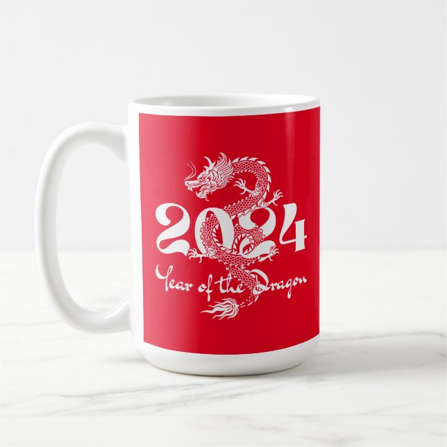 2024 Kinesiskt nyår - Drakens år Kaffemugg (Vänster)