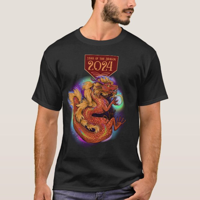 2024 Kinesiskt zodiakår för nya drakår T Shirt (Framsida)
