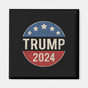 2024 Knappen Retro Kampanj återvalde president Tru Magnet