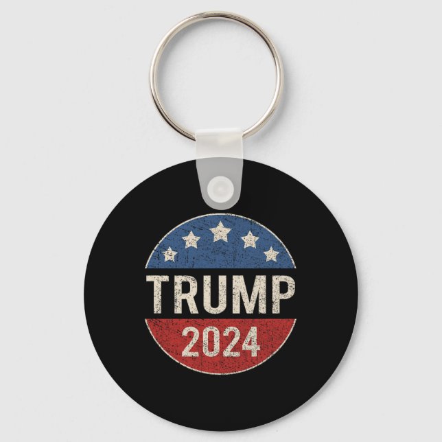 2024 Knappen Retro Kampanj återvalde president Tru Nyckelring (Framsida)