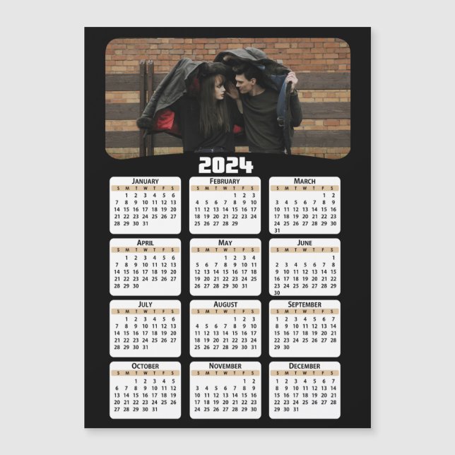 2024 - Lägg till ditt foto - Kalender - Tan (Framsida)