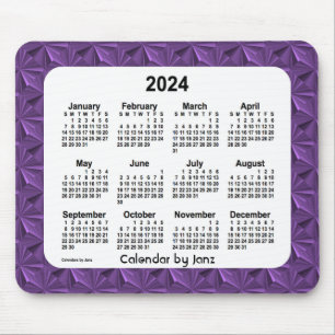 2024 Lila Diamonds Calendar av Janz Mouse Pad Musmatta