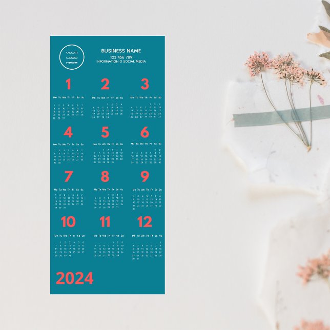 2024 Logotyp Kalenderblått och korall Rosa (Skapare uppladdad)