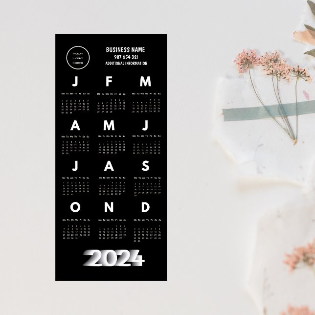 2024-Logotypens kalender svartvitt (2024 Logo Calendar Black And White)