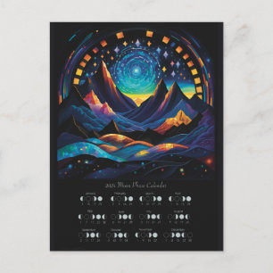 2024: Lunar Calendar Måne Cycle Southern Hemispher Vykort