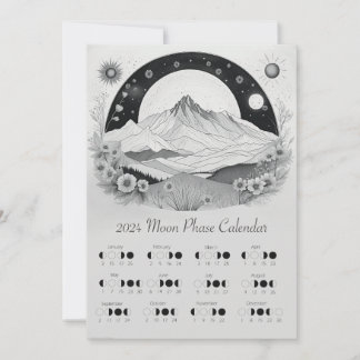 2024 Lunar Phase Måne Cycle Southern Hemisphere Inbjudningar