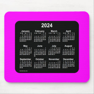 2024 Magenta Neon Two Tone Calendar från Janz Musmatta