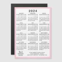 2024 Magnetiskt kort för affärskalenderns Logotyp