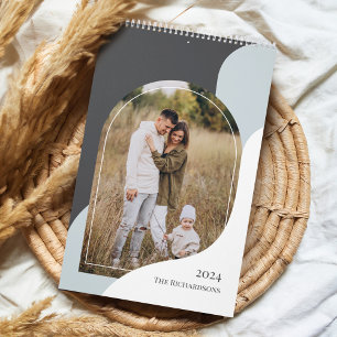 2024 Mall för minimal Snyggt för Arch-familjefoton Kalender