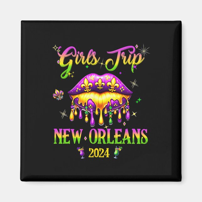 2024 Mardi Gras Mask Frie, Resa Magnet (Framsidan)