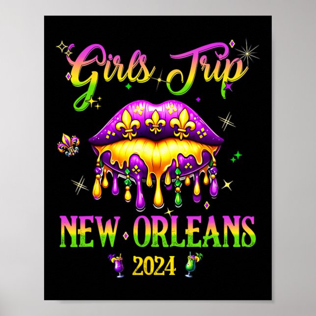 2024 Mardi Gras Mask Frie, Resa Poster (Framsidan)