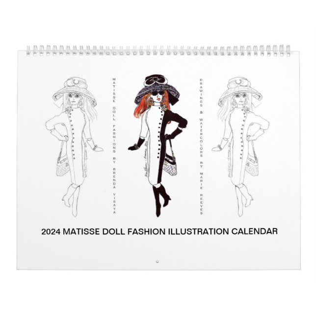 2024: Matisse Doll Mode Illustration Calendar Kalender (Omslag)